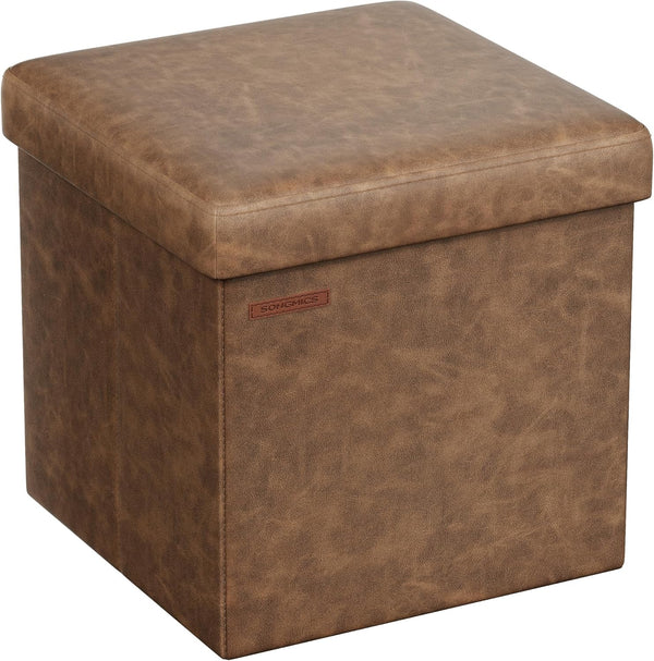 SONGMICS Mazie Collection - 15 Inches Ottoman with Storage, Footstool, Storage Ottoman,