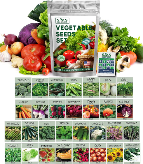 14,500+ Vegetable & Fruit Seeds - 33 Heirloom Varieties for a Bountiful