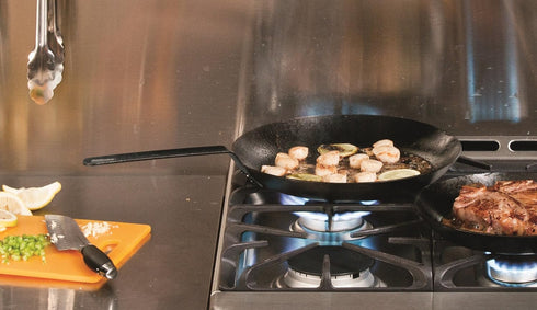 Lodge Pre-Seasoned Carbon Steel Skillet, 12 Inch, Use on Oven, Stove, Grill, or Campfire