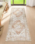 Boho Kitchen Rug, Washable Khaki 2x5 Non Slip Runner, Distressed Tribal Print Laundry Room Rug for Hallway Bedroom