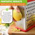 Spring Chef Professional Cheese Grater - XL Stainless Steel 4 Sided Box Grater for Kitchen, Perfect for Parmesan,
