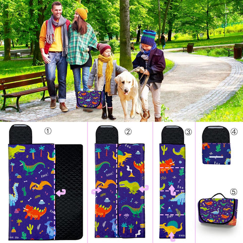 Waterproof,80"x 80"Foldable 6-8 Extra Large Picnic Blanket Machine Washable Beach Blankets,Outdoor Blanket