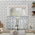 No. 918 Barker Geometric Semi-Sheer Rod Pocket Kitchen Curtain Valance and Tiers Set, 54" x 36", White