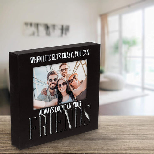 Malden International Designs Laser Cut Industrial Expressions Friends Picture Frame, 4x6, Black
