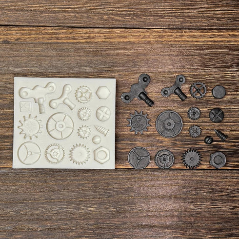 3 Pieces Steampunk Style Fondant Molds, Gear, Clock Wheel, Cogs, Sugar Craft, Cake Decorating, Epoxy Resin Silicone,