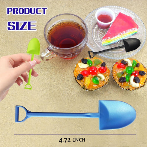 Cute Novelty Mini Shovel Shape Disposable Plastic Dessert Spoons