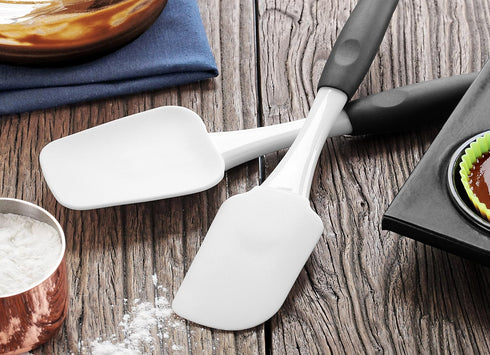 Artaste Non-Stick Silicone Spatula Set with Rubber Handle, 3-Piece