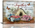 Farmhouse Truck Wall Art, Barn Pictures Canvas Painting Print for Living Room, Bedroom, Bathroom 12"X16"