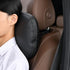 Leather,11.8x7.5,Plant-Based fillable(Black,1p) Genuine Leather Car Neck Pillow for headrest,Support Drive Seats Head