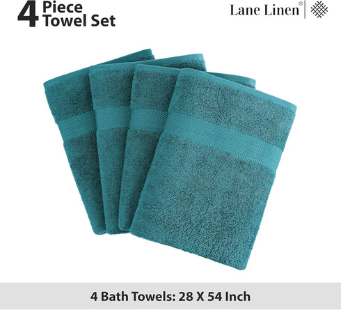 4 Pack Set (28"x54") 100% Set LANE LINEN Premium Bath Towels - Ring Spun Cotton, Large Cotton Towels for Bathroom