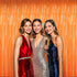 BTSD-home Orange Foil Fringe Curtain - Metallic Photo Booth Backdrop Tinsel Door Curtains for Wedding, Birthday, Party