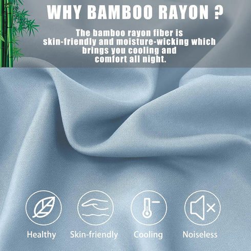 Pillow Cases Standard Size 2 Pack - Bamboo Rayon Cooling Pillowcases with Envelope Closure, Cool Breathable Pillow Case