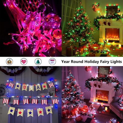 66ft 200 Dimmable Brizled Color Changing Fairy Lights, LED Easter Fairy Lights with Remote, Pastel Twinkle Light