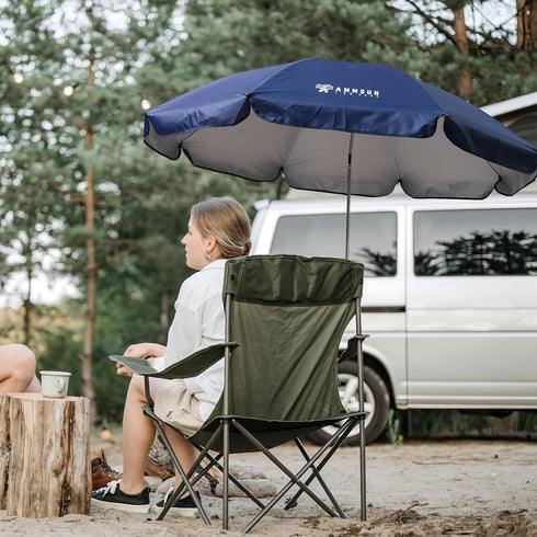 AMMSUN 47 inches 360-degree 50+, XL Chair Umbrella with Universal Clamp Adjustable and Swivel UPF Portable Clamp on