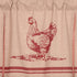 VHC Brands Sawyer Mill Chicken Pleated Curtain Valance, Red, 20x72