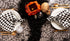 DII Halloween Tabletop Napkin Set, Harlequin Collection, Black and Cream, 6 Piece