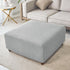 ANWUCHEN Ottoman Cover - Stretch Knitted Jacquard Square Slipcover - Soft Thick Storage Foot Stool Cover With Elastic