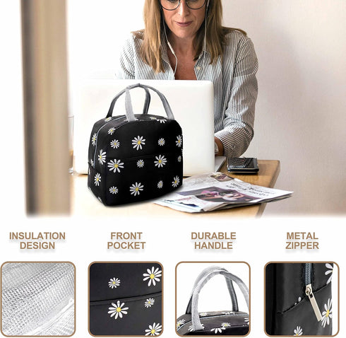 Sonuimy Insulated Lunch Bag for Women, Reusable Cute Tote Lunch Box, Leakproof Cooler for Work Travel