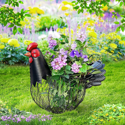 FJAXLJGYP Countertop Chicken Egg Basket, Egg Collecting Baskets,Metal Wire Egg Basket with Handle, Farmhouse Chicken