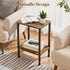 2-Tier Side Table, Small End Table, Nightstand with Storage Shelves, Coffee Table for Small Spaces, Curved Design, Sofa