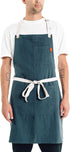 Adjustable Linen Kitchen Apron for Men and Women - Spruce Color