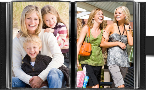 Pioneer Photo Albums Mini Photo Album - 36-Pocket 4x6-Inch "Photos" Strap Sewn Leatherette Cover, Black