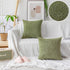 Home Brilliant Sage Green Spring Pillow Covers, Chenille Velvet Plush Decorative Throw Pillow, 2 Packs 18x18 inch