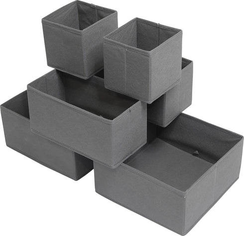 Simple Houseware Foldable Cloth Storage Box, Closet Organizer Bins for Underwear, Set of 6