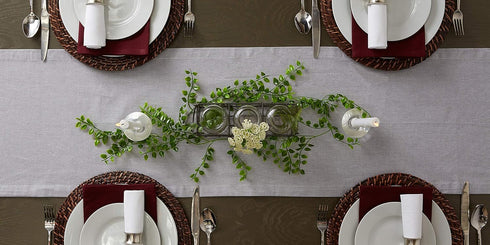 DII 14x72 Gray Chambray Table Runner for Kitchen & Tabletop Collection