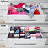 Simple Houseware 4-Pack Drawer Organizer Set, Foldable Non-Woven Storage Boxes for Underwear, Socks, Black