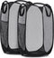 Handy Laundry Collapsible Mesh Pop Up Hamper, Wide Opening with Side Pocket - Sturdy, Foldable Design (Black | 2-Pack)
