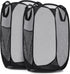 Handy Laundry Collapsible Mesh Pop Up Hamper, Wide Opening with Side Pocket - Sturdy, Foldable Design (Black | 2-Pack)