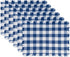 DII Heavyweight Fringed Check Tabletop Collection, Navy Placemat Set, 6 Piece, 13x19