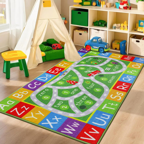 BEQHAUSE Kids Rug Carpet Playmat,32"x60" Preschool Rugs wtih ABC, Numbers, Non Slip