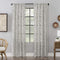 Archaeo Mid-Century Modern Fragmented Geometric Embroidery Curtain, Natural Linen Blend, 50" x 63", Black/Linen