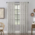 Archaeo Mid-Century Modern Fragmented Geometric Embroidery Curtain, Natural Linen Blend, 50" x 63", Black/Linen