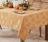Newbridge Gold Tremont Leaf Damask Rectangle Fabric Spring Lodge Tablecloth, 60 x