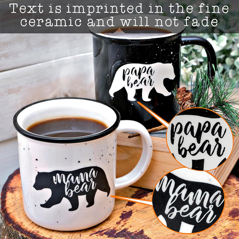 Mama Bear Papa Bear Mug Set of 2, Mom Dad Gift, Parents Couple Coffee Mugs