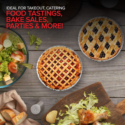 Stock Your Home 6 Inch Aluminum Foil Pie Pans, 50 Count Disposable Mini Pie Pans for Bakeries, Cafes, Restaurants