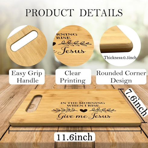 Christian Kitchen Decor, In The Morning When I Rise Give Me Jesus Bamboo Cutting Board, Gifts for Women