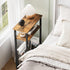 MMEOLUOOK 3 MLBZ22RB Narrow Side Table with Storage Basket Skinny End Tables for Smalls Spaces Tier Sofa Table Small
