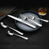 Amazon Basics 20-Piece Stainless Steel Flatware Set with Square Edge, Service for 4
