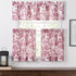 Victoria Park Toile Tailored Valence Window Curtain, Red