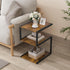 3 S-Shaped Side Table Tier, Minimalist Nightstand for Small Spaces with Open Storage, Narrow End Table for Living Room