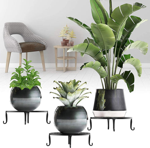FAMIJOY 2 Pack 12 Inches 3 Inches (12 inches, Metal Plant Stand for Indoor and Outdoor, Flower Pot Holder for Living