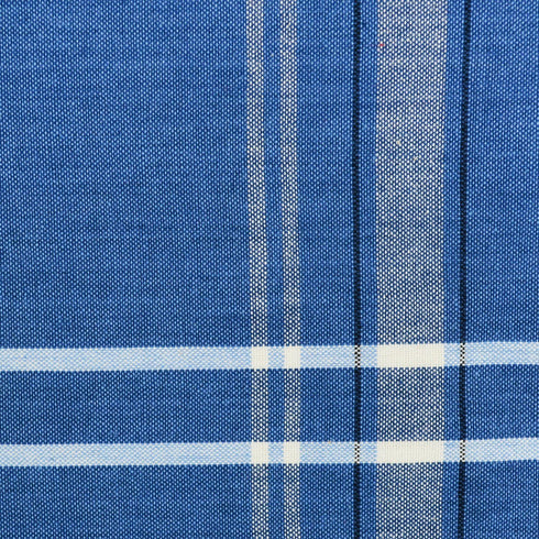 DII French Stripe Dining Table Collection, Farmhouse Style Tablecloth, 70 Inches Round, Blue Chambray