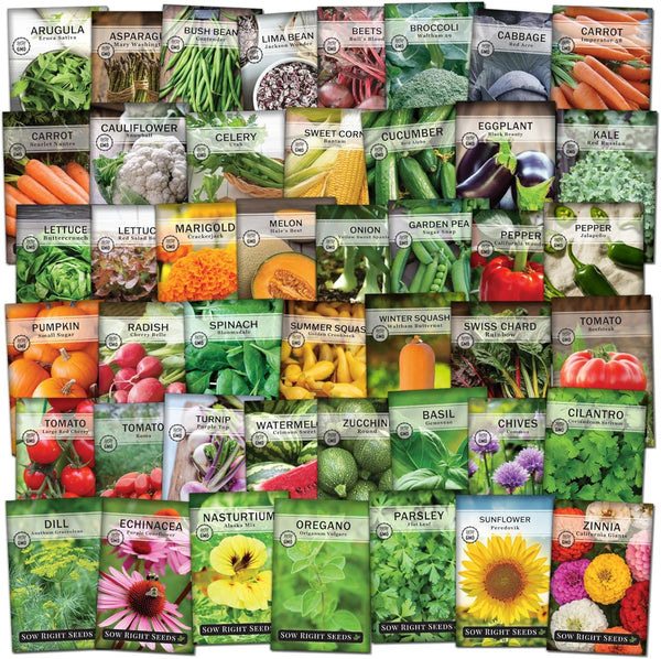 Sow Right Seeds - Complete Garden Seed Collection for Planting - 45