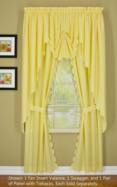 Today's Curtain Orleans Scallop Curtain, Buttercup 45" Panel Pair, 4-Piece Set, 60" W x 45" L