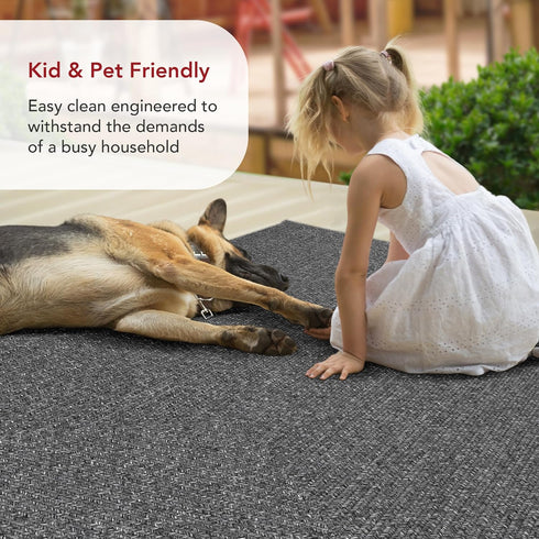 nuLOOM 2' x 3' Hand Braided Indoor/Outdoor Area Rug, Pet-Friendly, Weather Resistant, High Traffic, Wynn Charcoal