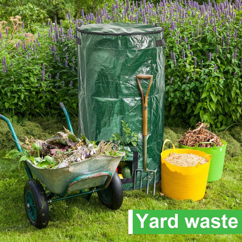 4 34 Ctosree Pieces Compost Bin Bags Large Gallon Reusable Yard Waste Lawn Bags Heavy Duty Garden Composting Garbage